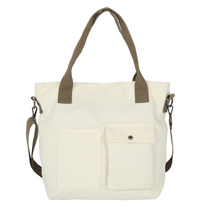 Women's Bag Cross Shoulder Canvas Bag Women's Single Shoulder Handheld Bag Japanese Simple Art
